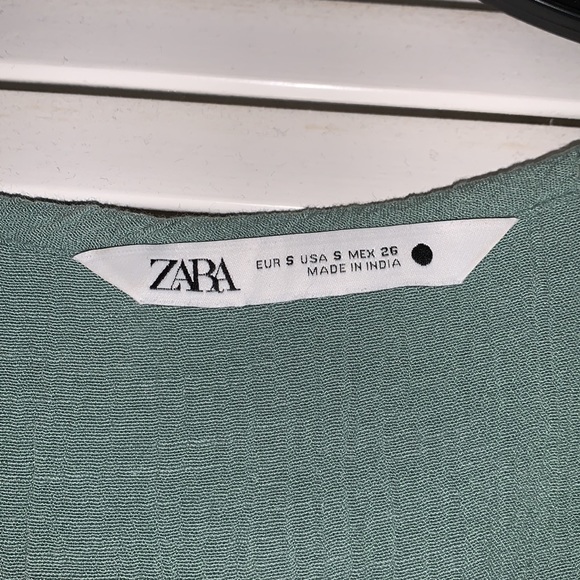 Zara Oversized Rustic Romper w/ rope belt Green Size S - Picture 8 of 17